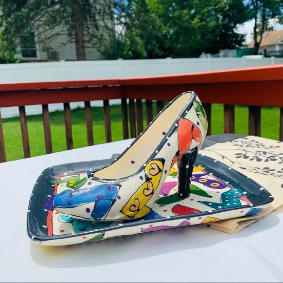 Vintage Robin Sterling Neiman Marcus rainbow 2003 Chips & Dip stiletto set - Picture 6 of 16